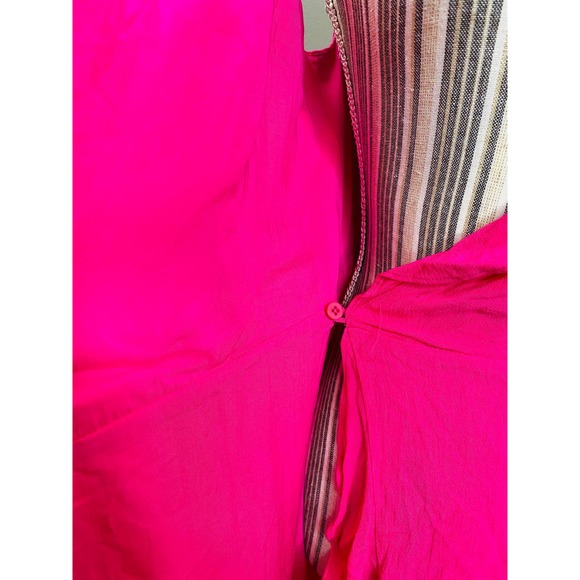 Cupcakes and Cashmere Vibrant Pink Ruffle Wrap Dress Women Small Barbiecore NWT - Picture 9 of 12